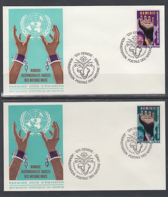 UN Geneva 53-54 Human Geneva U/A Set of Two FDC