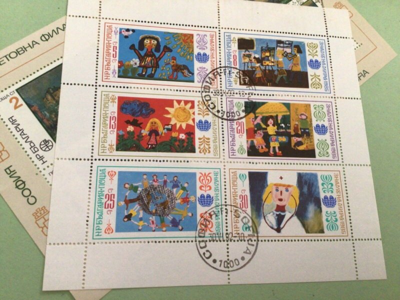 Bulgaria  6 Paintings cancelled  stamps sheet A9000