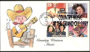 #2771 - 2774 Country Music - Karen Sabinsky Hand Painted FDC