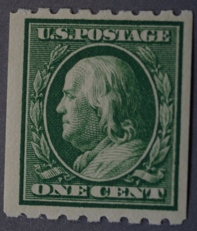 United States #390 One Cent Franklin Coil OG