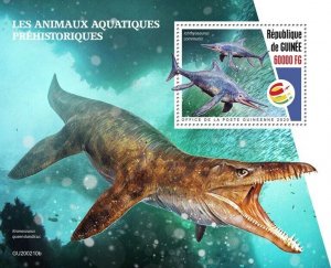 Guinea Dinosaurs Stamps 2020 MNH Prehistoric Water Aquatic Animals 1v S/S