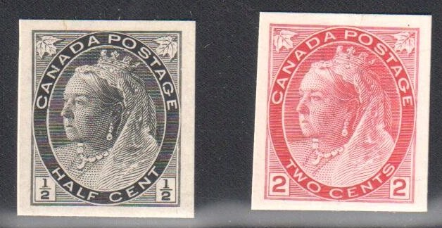 Canada #74p + 77p XF Select Proof on Card