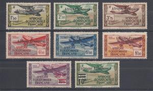 French Equatorial Africa Sc C9-C16 MLH. 1940-41 2-line black ovpts on Air Post