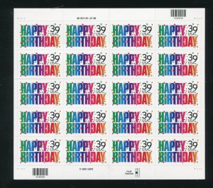 4079 Happy Birthday Sheet of 20 39¢ Stamps MNH 2001