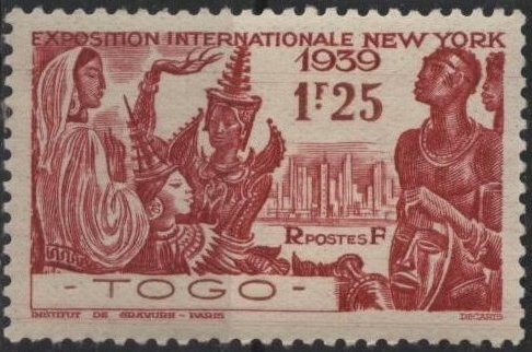 Togo 268 (mnh) 1.25fr New York World’s Fair issue, car lake (1939)