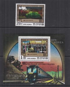 KOREA, 1980 Electric Train Centenary 20c. + Souvenir Sheet, perf., mnh.