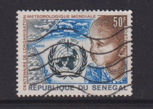 Senegal   #394   used   1973  Meteorological cooperation . map and child