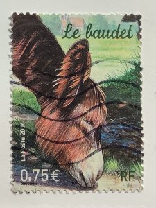 France 2004 Scott 3021 used - 0.75€, Farm animals, Poitou Donkey, le Baudet