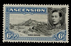 ASCENSION GVI SG43, 6d black & blue, M MINT. Cat £14. PERF 13½