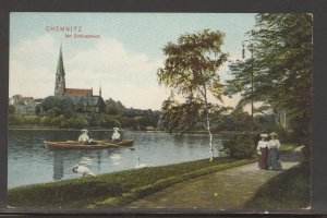 Germany Postal Card, Color, Chemnitz, River Scene, Unused 