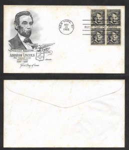 SE)1965 USA  FIRST DAY COVER, ABRAHAM LINCOLN, 1809 - 1865, 16th PRESIDENT