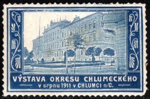 1911 Czechoslovakia Poster Stamp Chlumecké District Exhibition August 1911