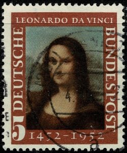 GERMANY 1952 5th BIRTH ANNIV. da VINCI USED (VFU) SG1074 Wmk.258a P.13.5 SUPERB