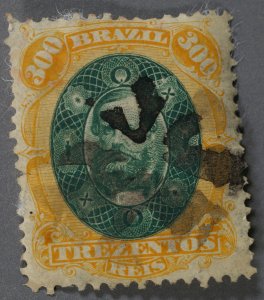 Brazil #78 Used Fine/VF Good Orange/Green Color Fancy Geometric Cancel