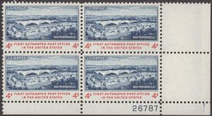 Scott # 1164 - US Plate Block Of 4 - First Automated Post Office - MNH -1960