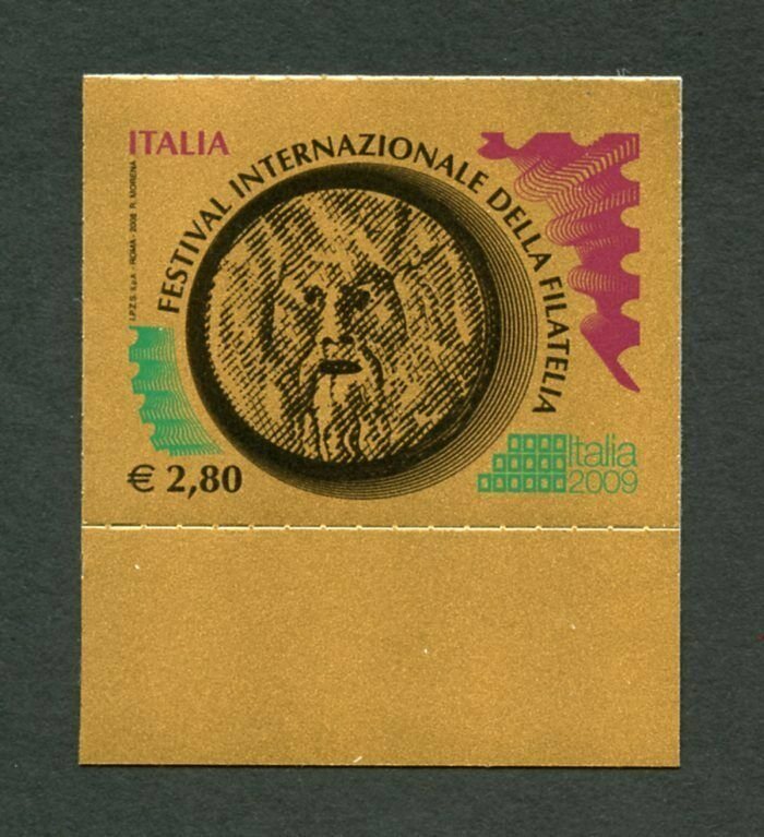 ITALY 2009 INTERNATIONAL STAMP FESTIVAL GOLD FOIL 2.80e STAMP  AS SHOWN MINT  NH 