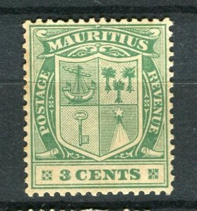 MAURITIUS; 1910 early Ed VII issue Mint hinged 3c. value