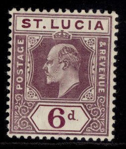 ST. LUCIA EDVII SG72a, 6d dull purple & violet, VLH MINT. Cat £20. CHALKY