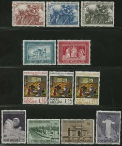 VATICAN Sc#375-403 Eight Sets 1964 Year Complete Mint OG NH