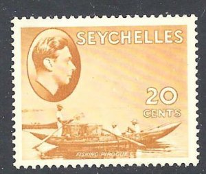 SEYCHELLES 1941 20c brown-ochre hinged mint showing Handkerchief - 94792