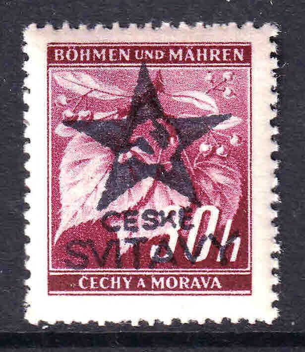 BOHEMIA & MORAVIA 24 CESKE SVITAVY STAR OVERPRINT OG NH U/M F/VF