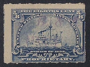 RB23 5/8 cent Propristary Battleship Stamps Mint OG NH F