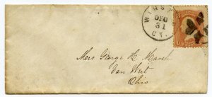 Winsted Conn fancy cancel playing card symbols, 1860s