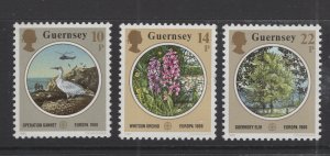 Guernsey  #331-33  (1986 Europa Environment set) VFMNH  CV $1.50