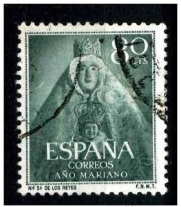 Spain 1954 - Scott 810 used - 80c, Kings' Virgin 