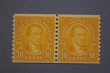 United States #602 Monroe Coil Pair 1924 MNH CV $16.00