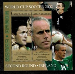 Antigua 2002 - World Cup Soccer - Sheet of 2 Stamps - Scott #2613 - MNH