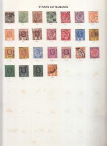 STRAITS SETTLEMENTS ALBUM PAGE VALUES/SETS  TO $1 USED FROM SG 218 TO SG 239 