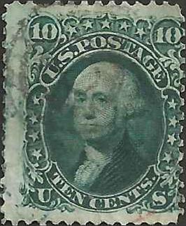 # 68 Green Used Tag Variety Minor Fault George Washington