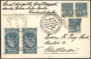 Brazil 1936 Graf Zeppelin Mi517A Brazil 2nd SAF Cover Schaffhausen Beuerl 111183