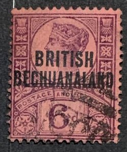 BRITISH BECHUANALAND 1897  6d SG65 FINE USED. CAT £22