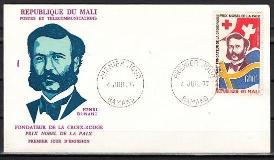 Mali, Scott cat. C309. Henri Dunant, Red Cross issue. First day cover