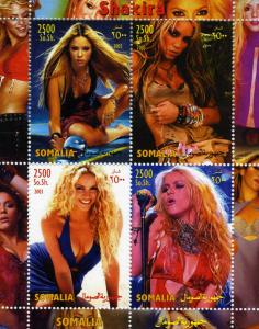 Somalia 2004 SHAKIRA Sheet Perforated Mint (NH)