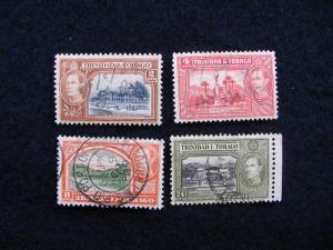 Trinidad & Tobago–1938-41–King George VI Series–SC#’s 51, 53A, 56, 58