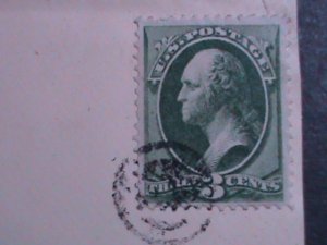 ​UNITED STATES-1882 SC#207 WASHINGTON COVER-FANCY CANCEL:VF-141 YEARS OLD