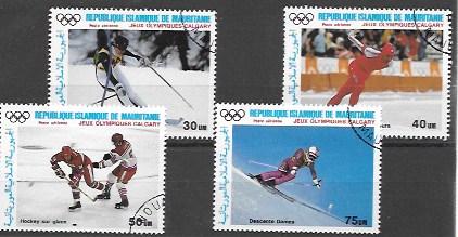 Mauritania  #C257 - C260 1988 Olympics games - Calgary, Canada