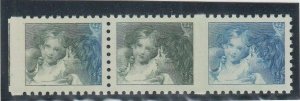 Canada - 1967 Centennial Test Stamp, Baby Sisters Blue & Olive Green Strip T2