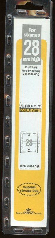 Scott (Prinz) Mounts, 215 x 28 (28 x 215), Clear - 22 strips.  U.S. 19th century