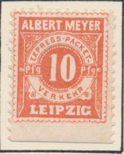 Leipzig 1896 Mi A2b Orange/Red 10Pf Mint Hinged Town Local, PrivatPost