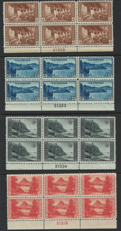 US Scott 740-749 MNH! Plate blocks of 6! Very Nice Set!