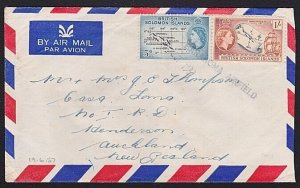 SOLOMON IS 1957 cover with small type BARAKOMA AIRFIELD cancels............A7761