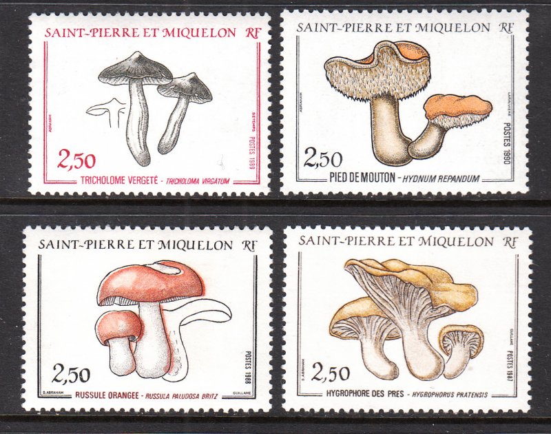 St Pierre and Miquelon 487-490 Mushrooms MNH VF