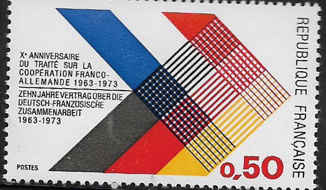 FRANCE, 1357, MNH, COLORS OF FRANCE AND GERMANY INTERLACED