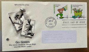 US Go Green set of 4 FDC's PCS 2011