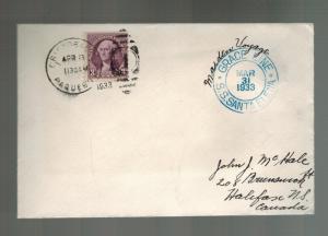 1933 USA Cover Maiden Voyage SS Santa Elena Ship PAqueboat to Canada w/clipping