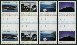 Ascension 328-331 gutter,MNH. View 1983:Georgetown,Farm Green Mountain,Bird Isls